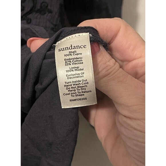 Sundance Long Sleeve Lace Top Embroidered Tie Front Sheer Size S Floral Blouse - Picture 6 of 10